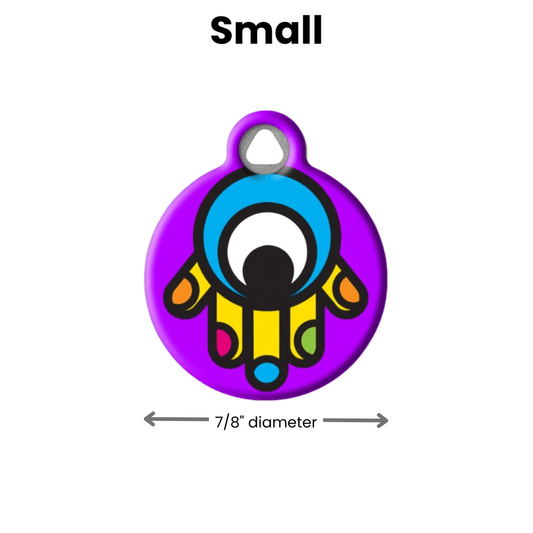 Hamsa Hand Evil Eye Dog ID Tag - Infinity Dog
