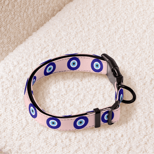 Pink Evil Eye Dog Collar & ID Tag β Pup Protection Bundle - Infinity Dog