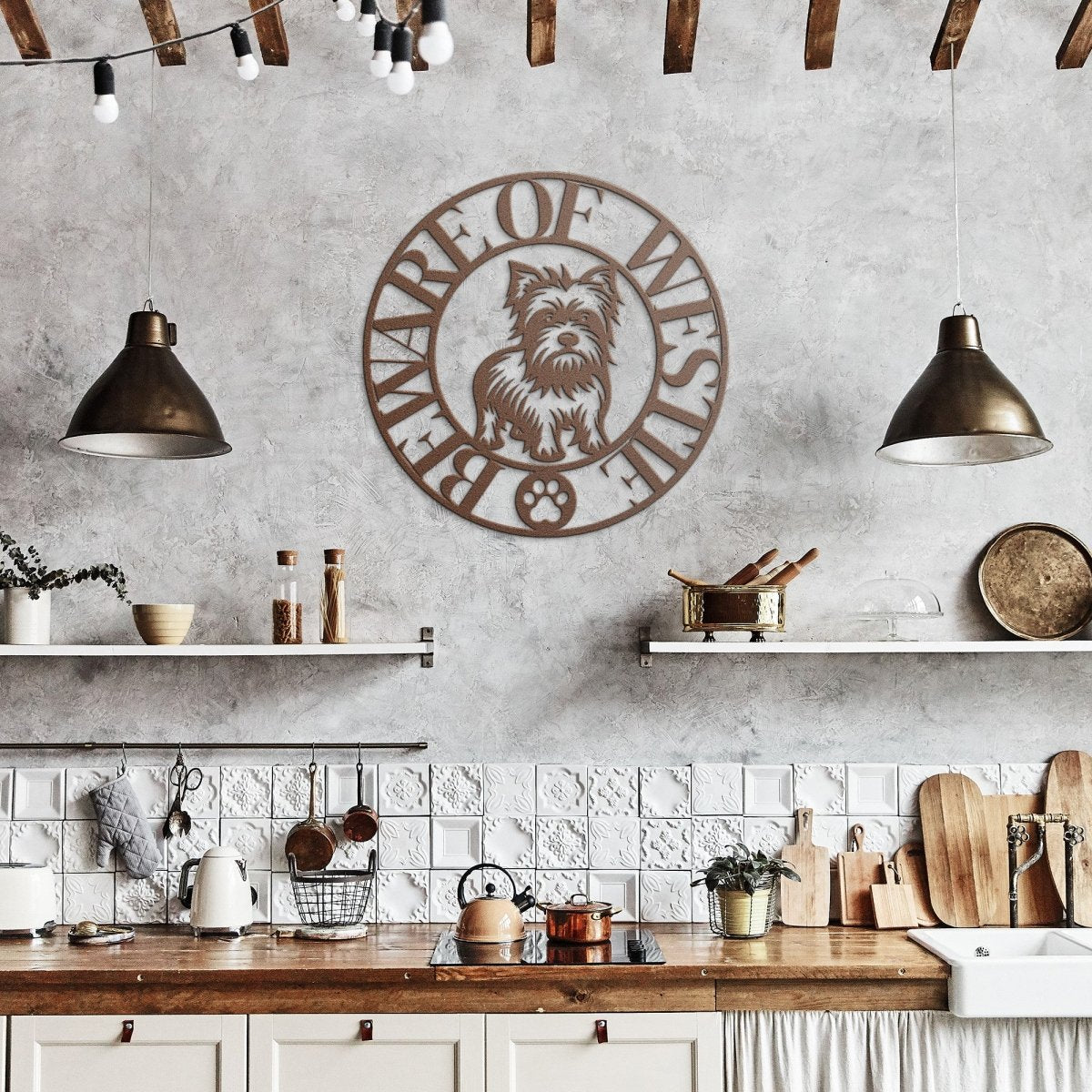 Beware of Westie Metal Wall Sign - Cool Gear Pro