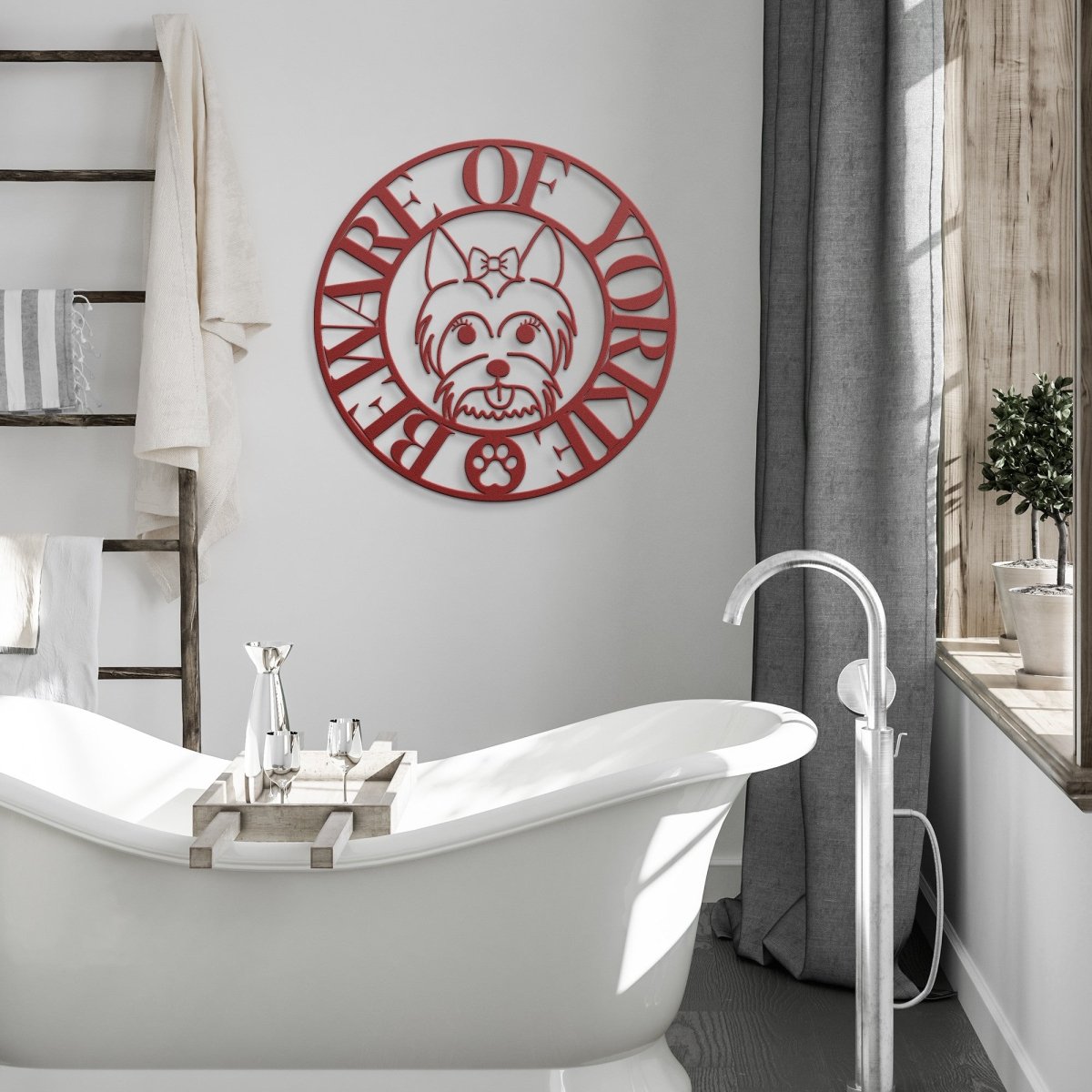 Beware of Yorkie Metal Wall Sign - Cool Gear Pro