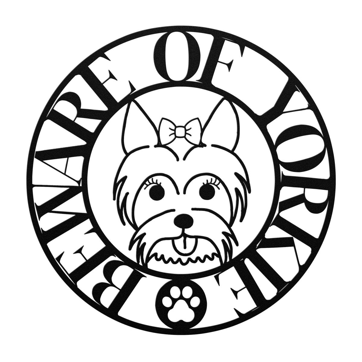 Beware of Yorkie Metal Wall Sign - Cool Gear Pro