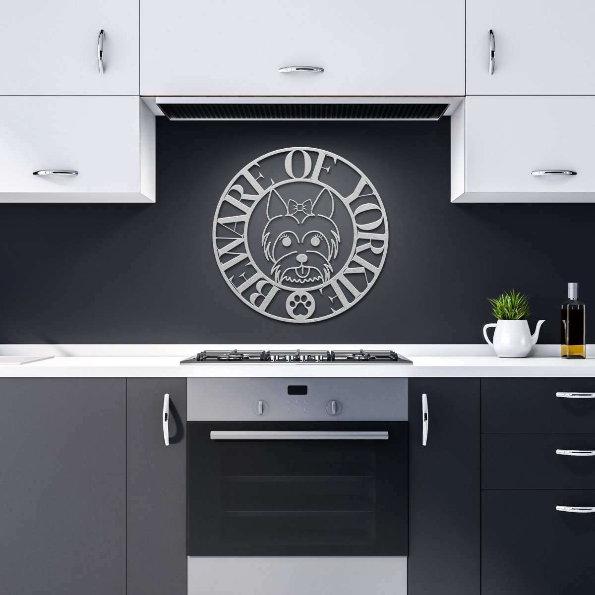 Beware of Yorkie Metal Wall Sign - Cool Gear Pro