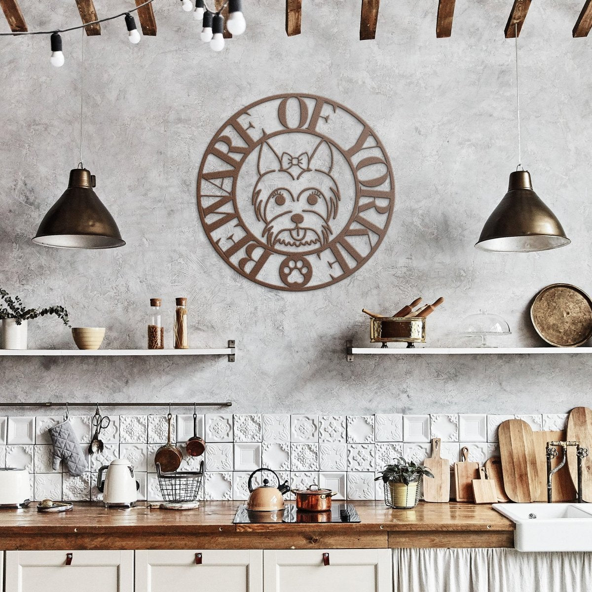 Beware of Yorkie Metal Wall Sign - Cool Gear Pro