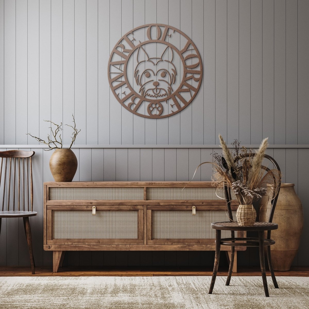 Beware of Yorkie Metal Wall Sign - Male - Cool Gear Pro
