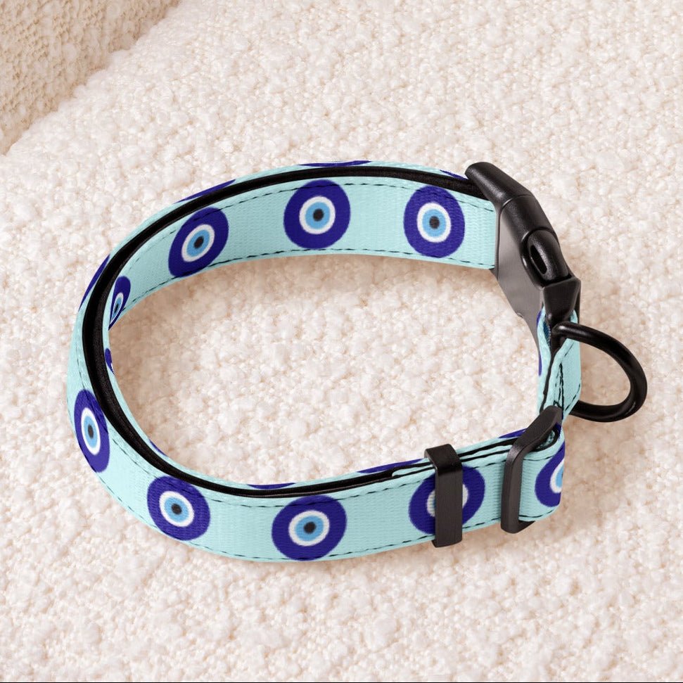 Blue Evil Eye Dog Collar — Adjustable Pup Protection - Infinity Dog