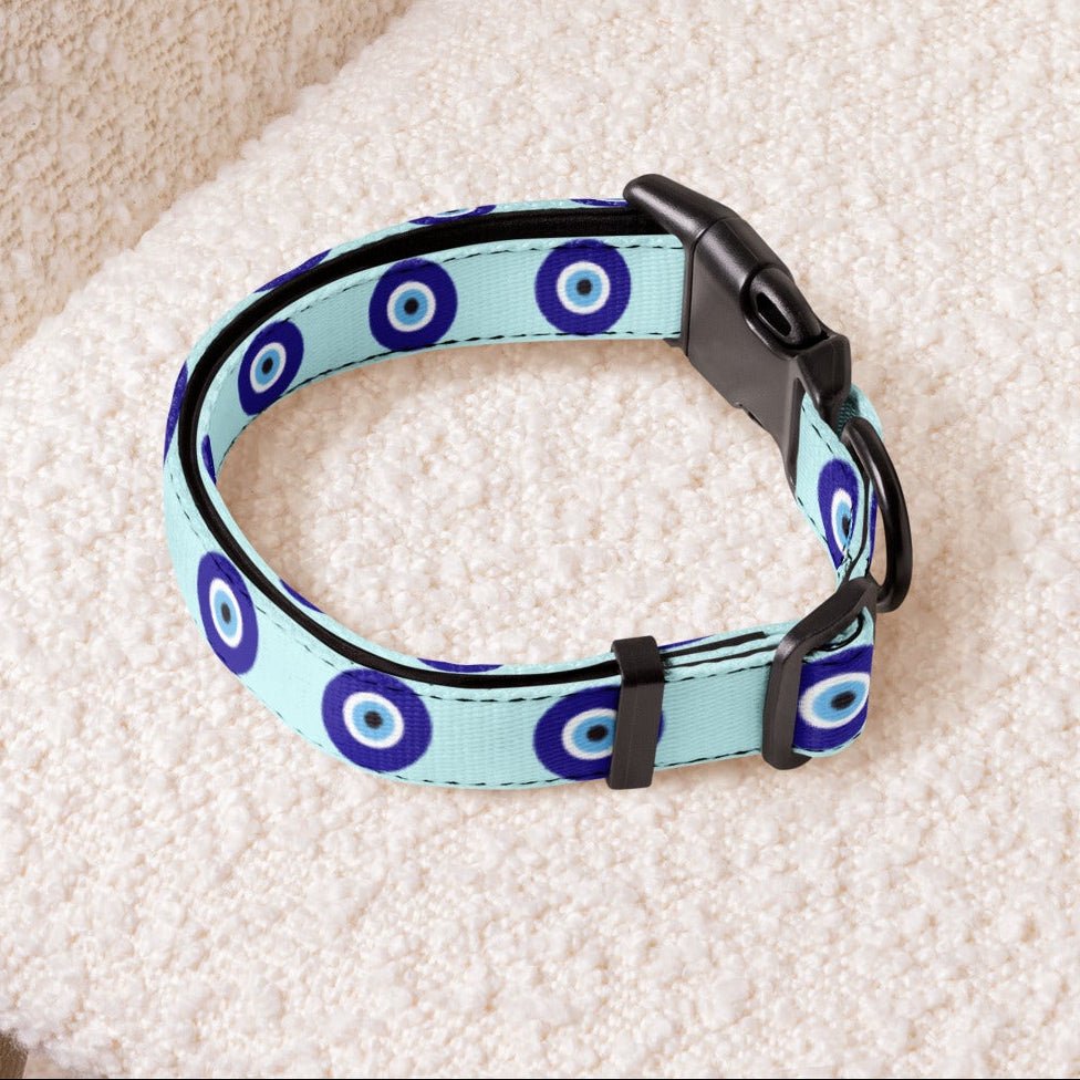 Blue Evil Eye Dog Collar — Adjustable Pup Protection - Infinity Dog