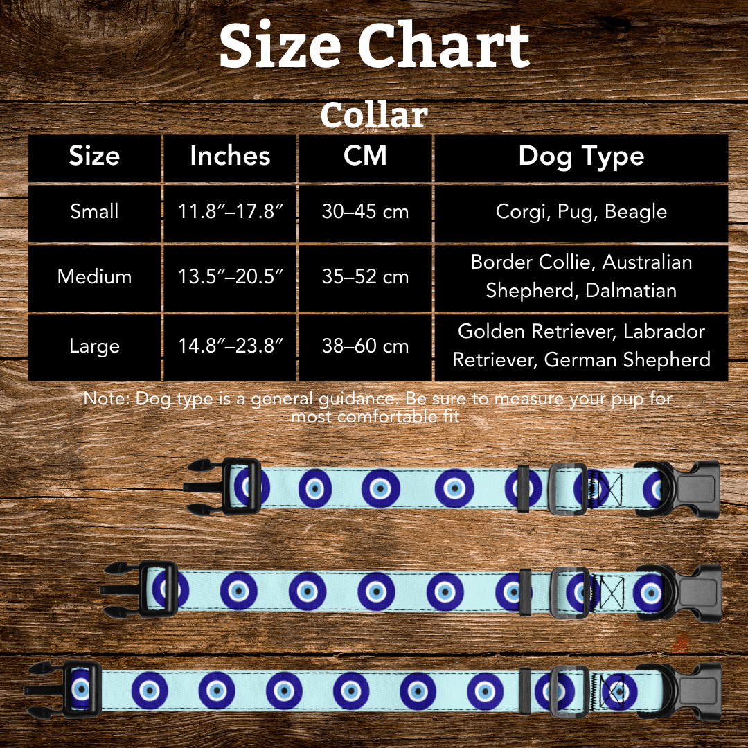 Blue Evil Eye Dog Collar — Adjustable Pup Protection - Infinity Dog