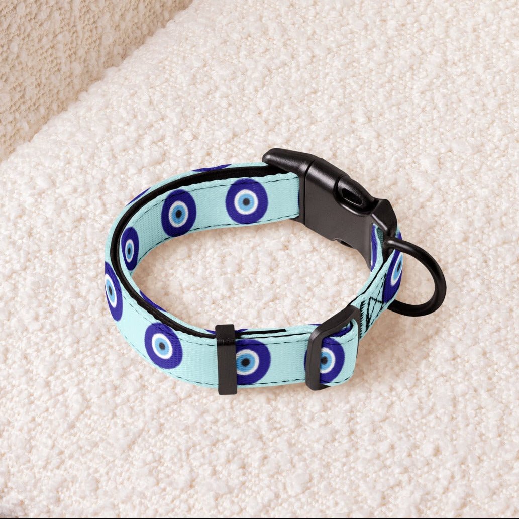 Blue Evil Eye Dog Collar — Adjustable Pup Protection - Infinity Dog