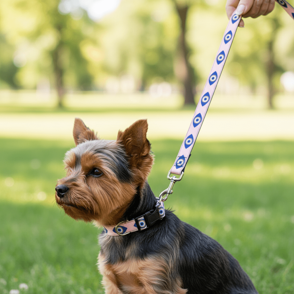 Evil Eye Dog Collar and Leash - Oval Pink - Cool Gear Pro