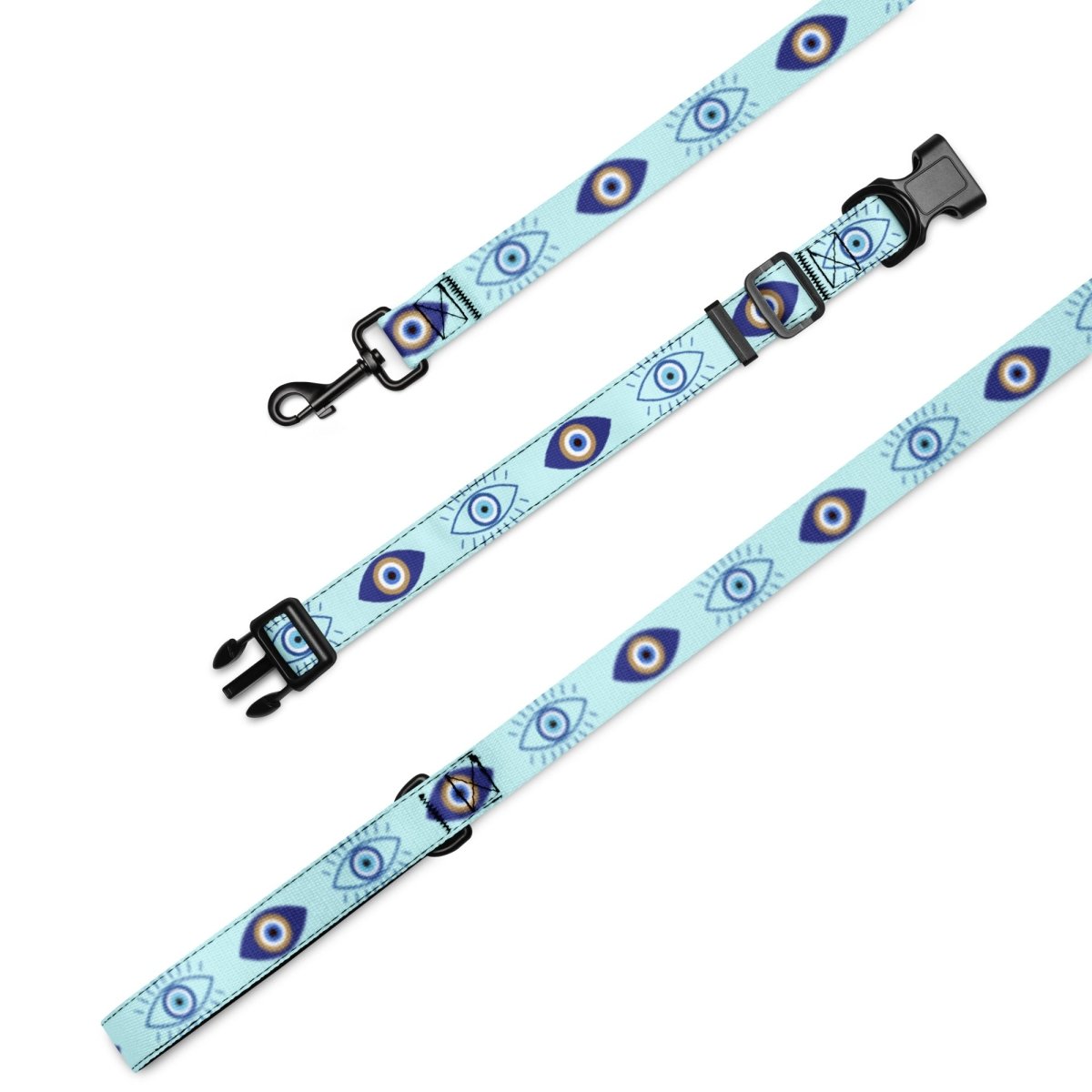 Evil Eye Dog Collar and Leash - Stylish Blue - Infinity Dog