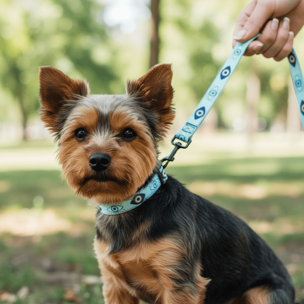 Evil Eye Dog Collar and Leash - Stylish Blue - Cool Gear Pro