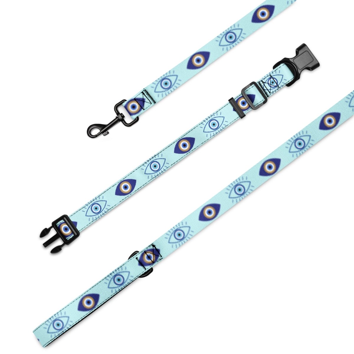 Evil Eye Dog Collar and Leash - Stylish Blue - Infinity Dog