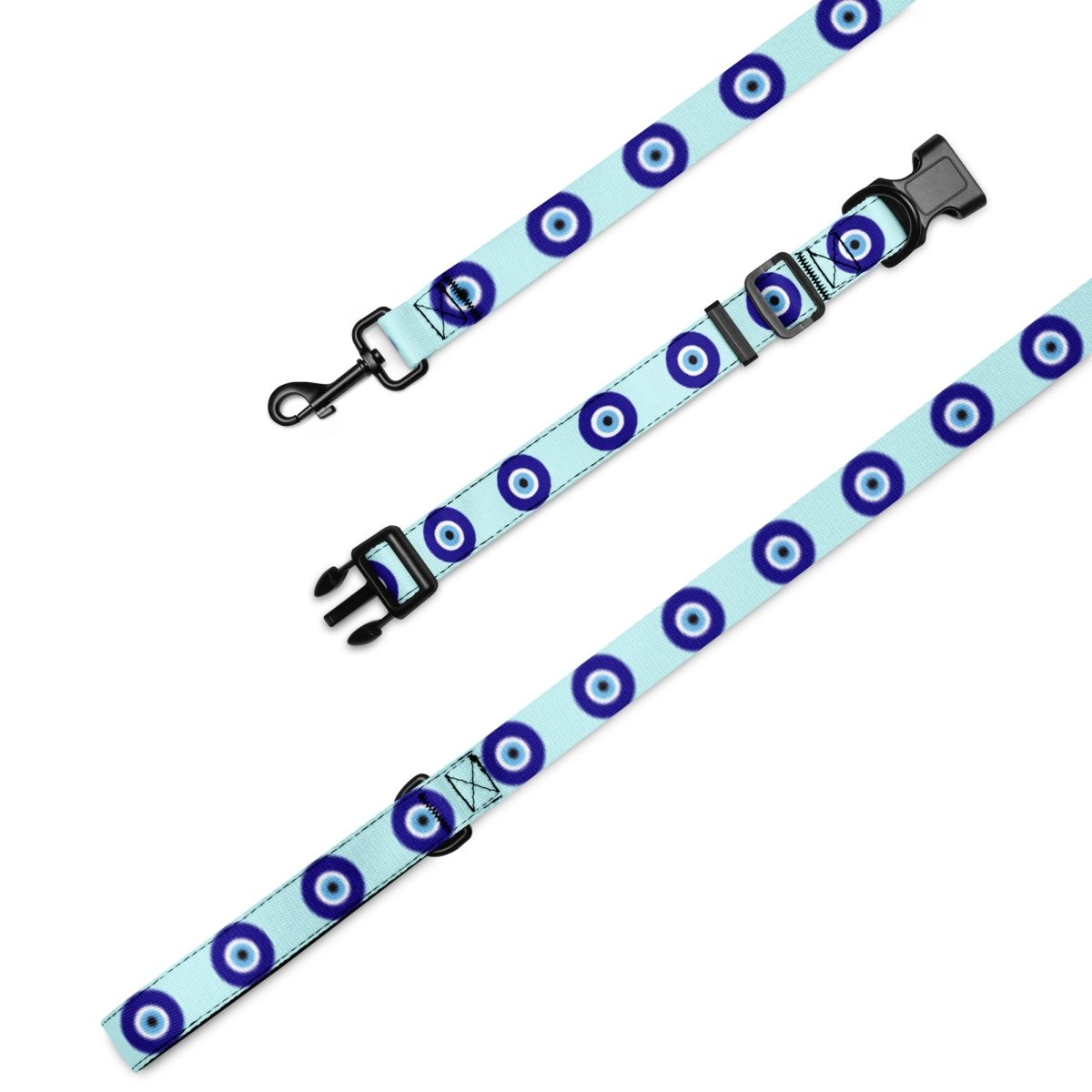Evil Eye Dog Leash and Collar Set - Blue - Infinity Dog
