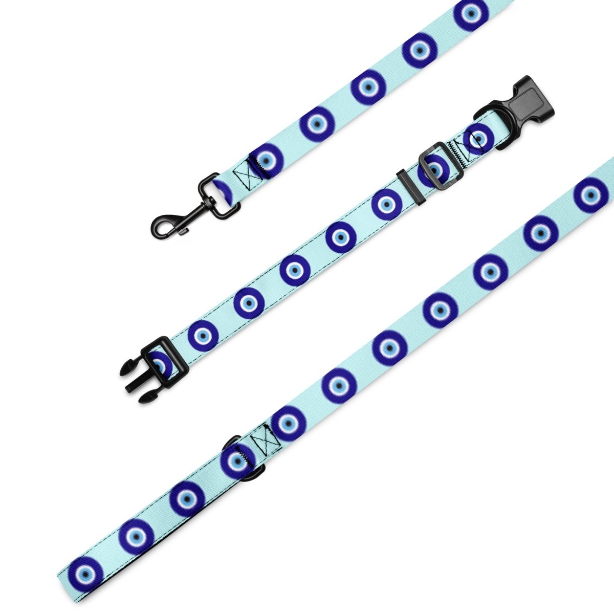 Evil Eye Dog Leash and Collar Set - Blue - Infinity Dog