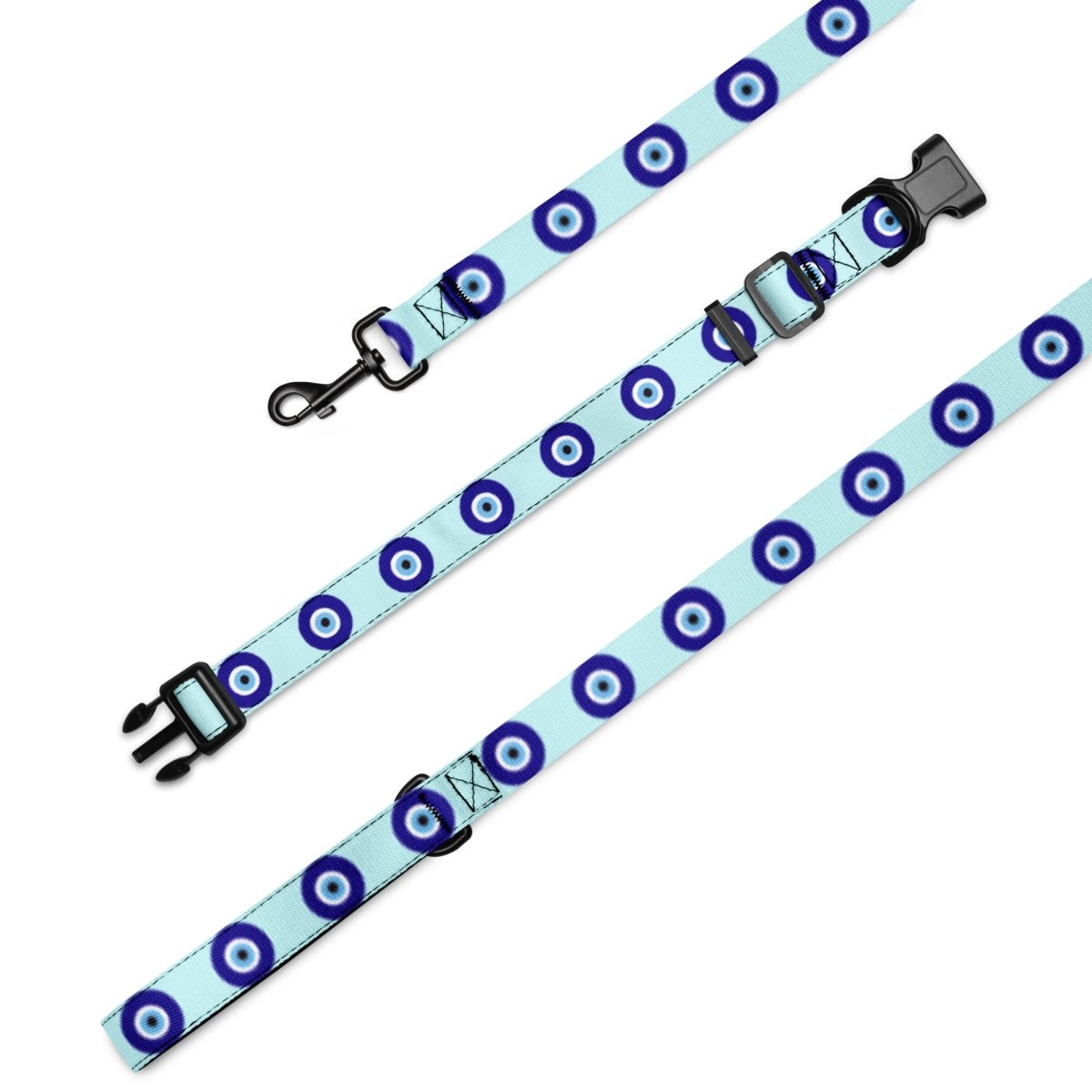 Evil Eye Dog Leash and Collar Set - Blue - Infinity Dog