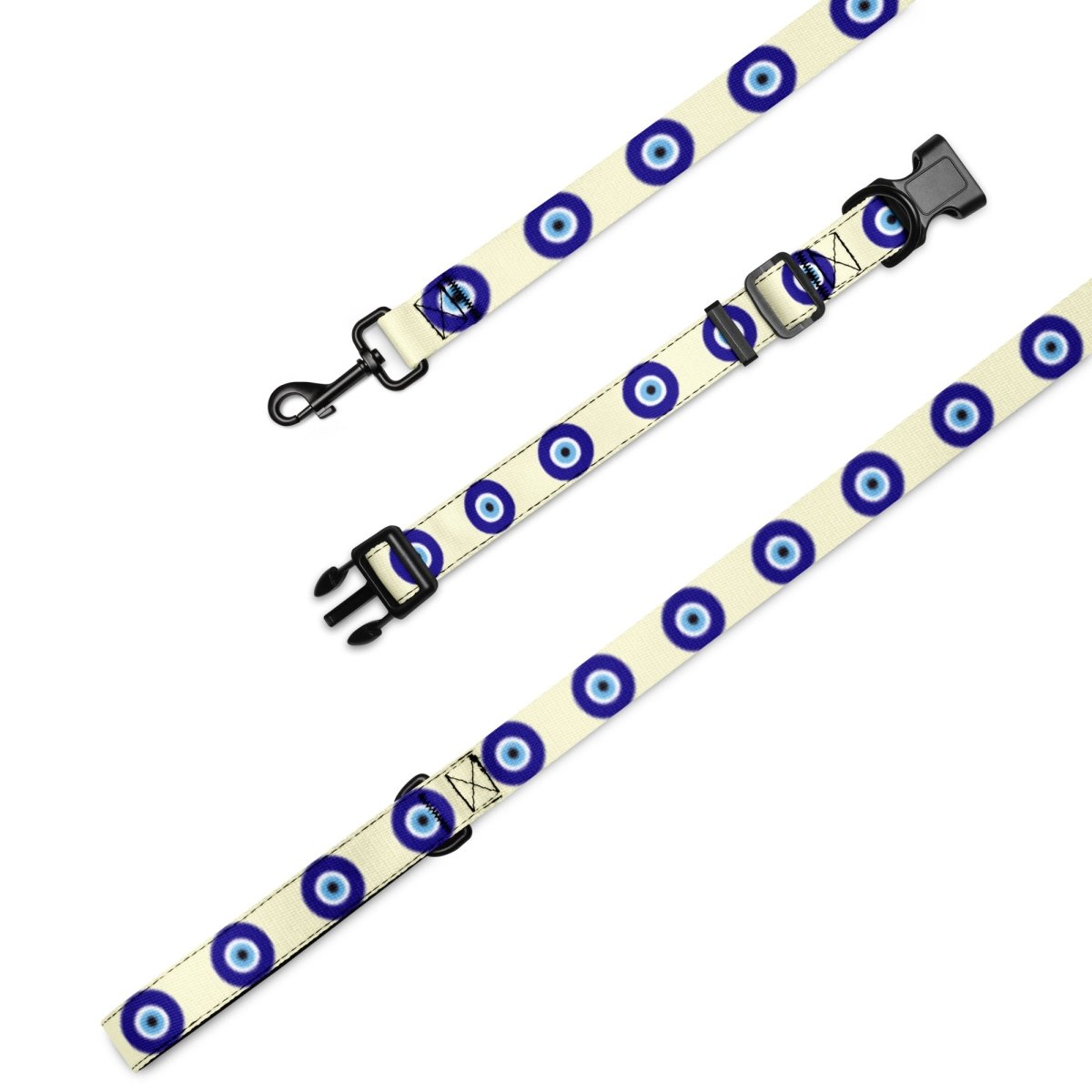 Evil Eye Dog Leash and Collar Set - Cream - Infinity Dog