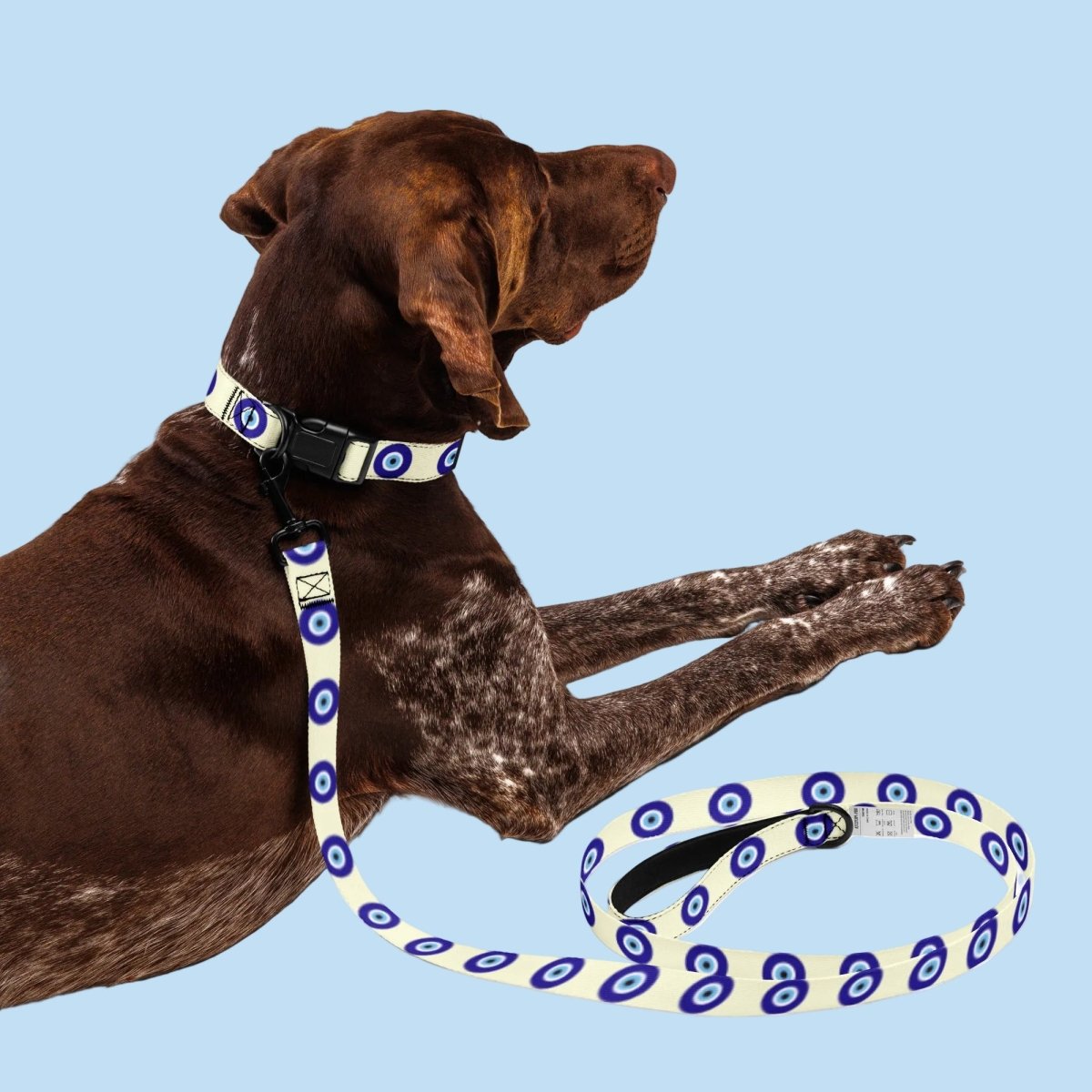 Evil Eye Dog Leash and Collar Set - Cream - Infinity Dog