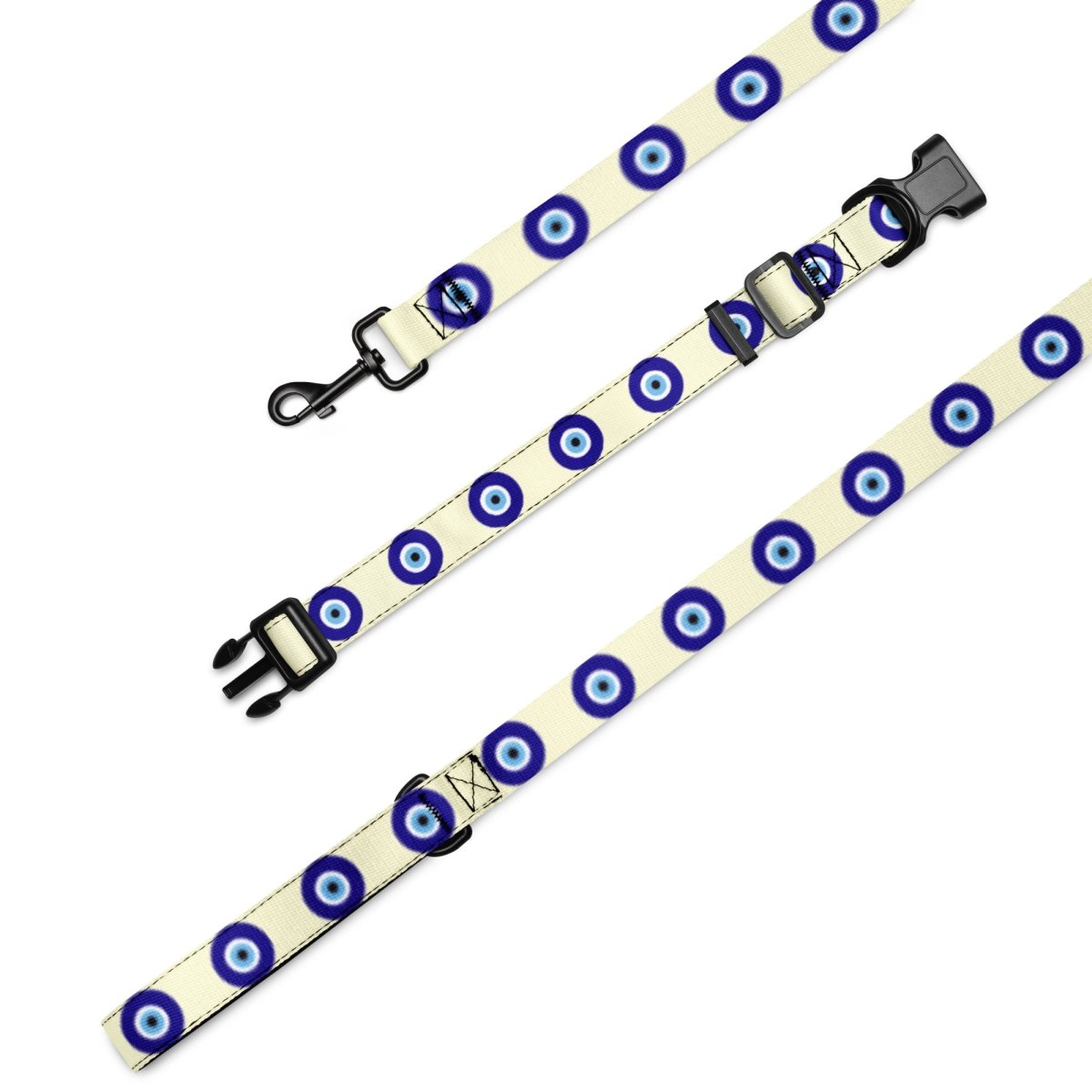 Evil Eye Dog Leash and Collar Set - Cream - Infinity Dog