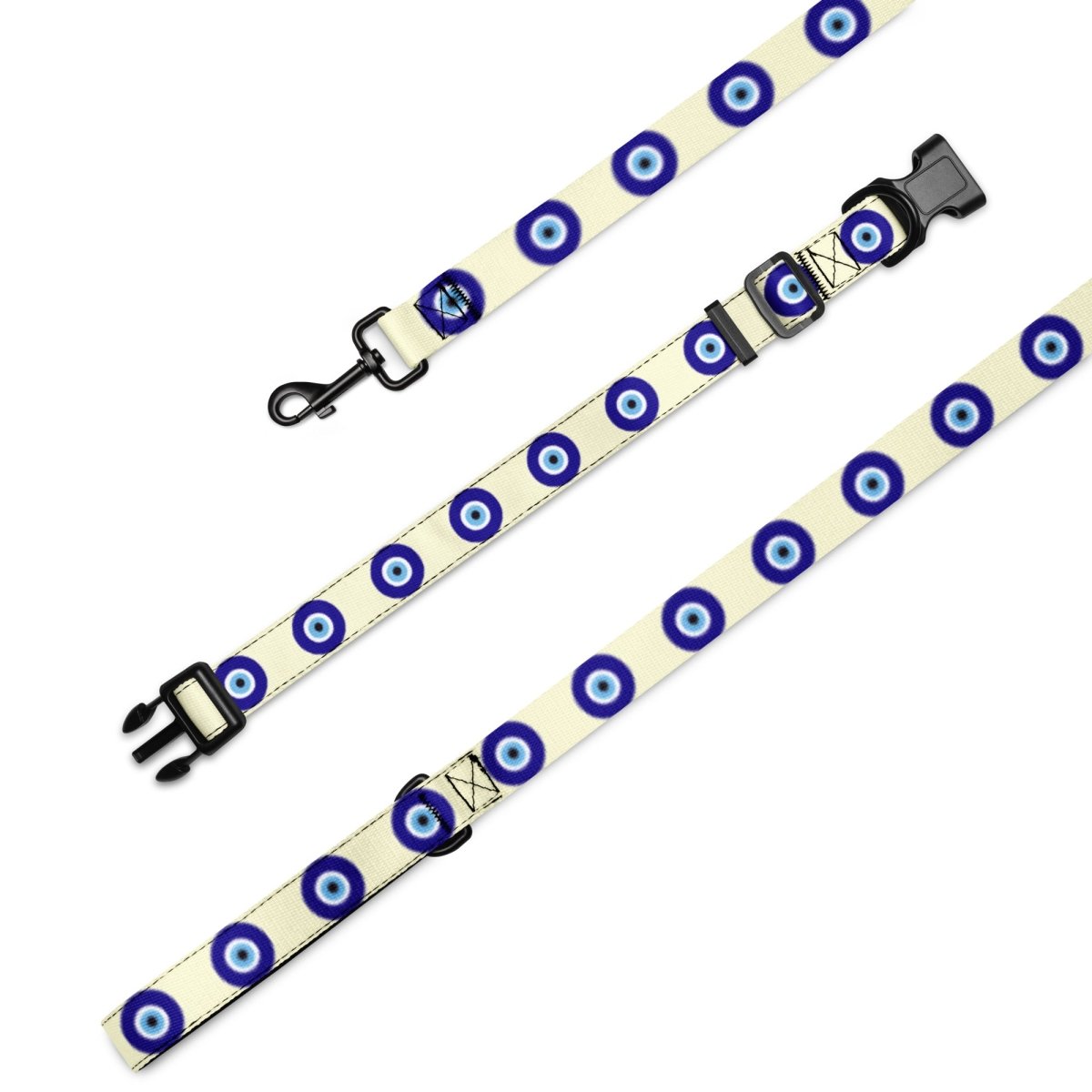 Evil Eye Dog Leash and Collar Set - Cream - Infinity Dog