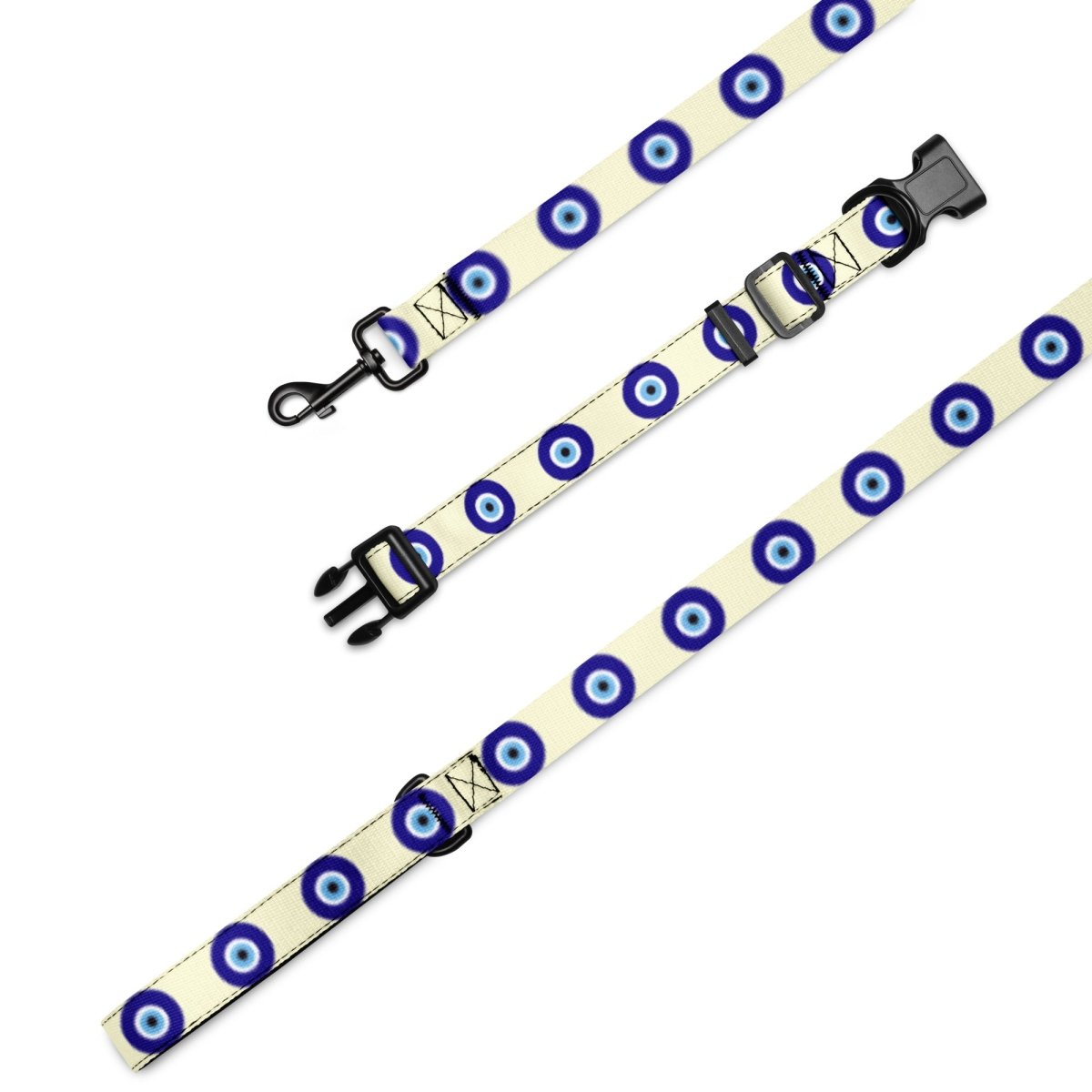 Evil Eye Dog Leash and Collar Set - Cream - Infinity Dog