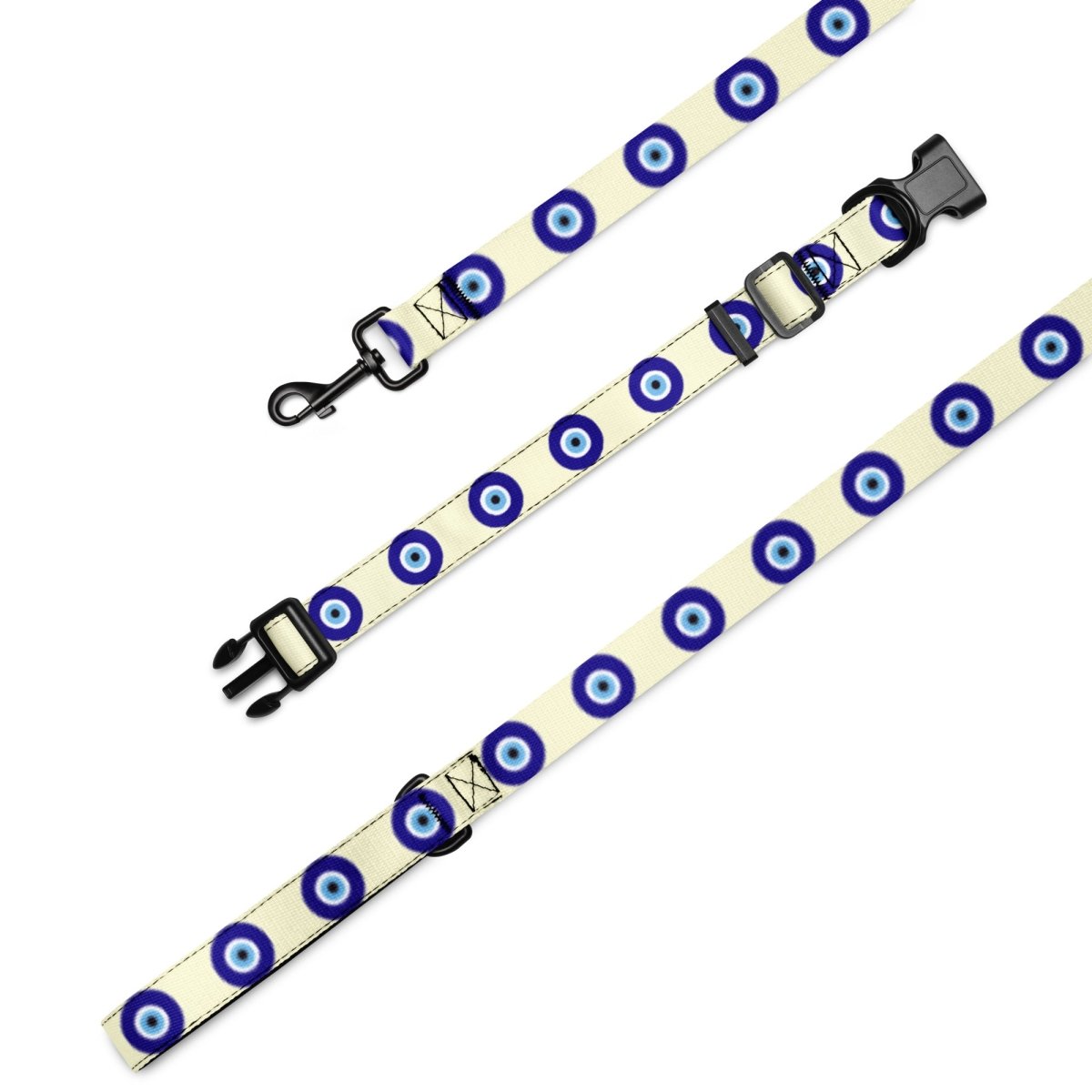 Evil Eye Dog Leash and Collar Set - Cream - Infinity Dog