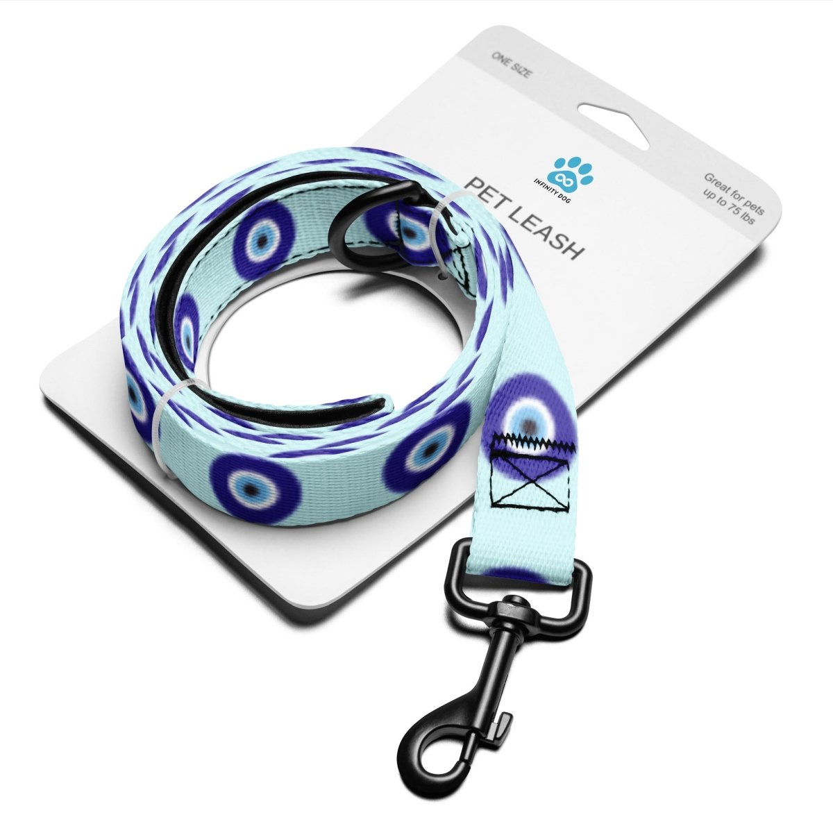 Evil Eye Dog Leash (Blue) — Pup Protection & Padded Comfort - Infinity Dog