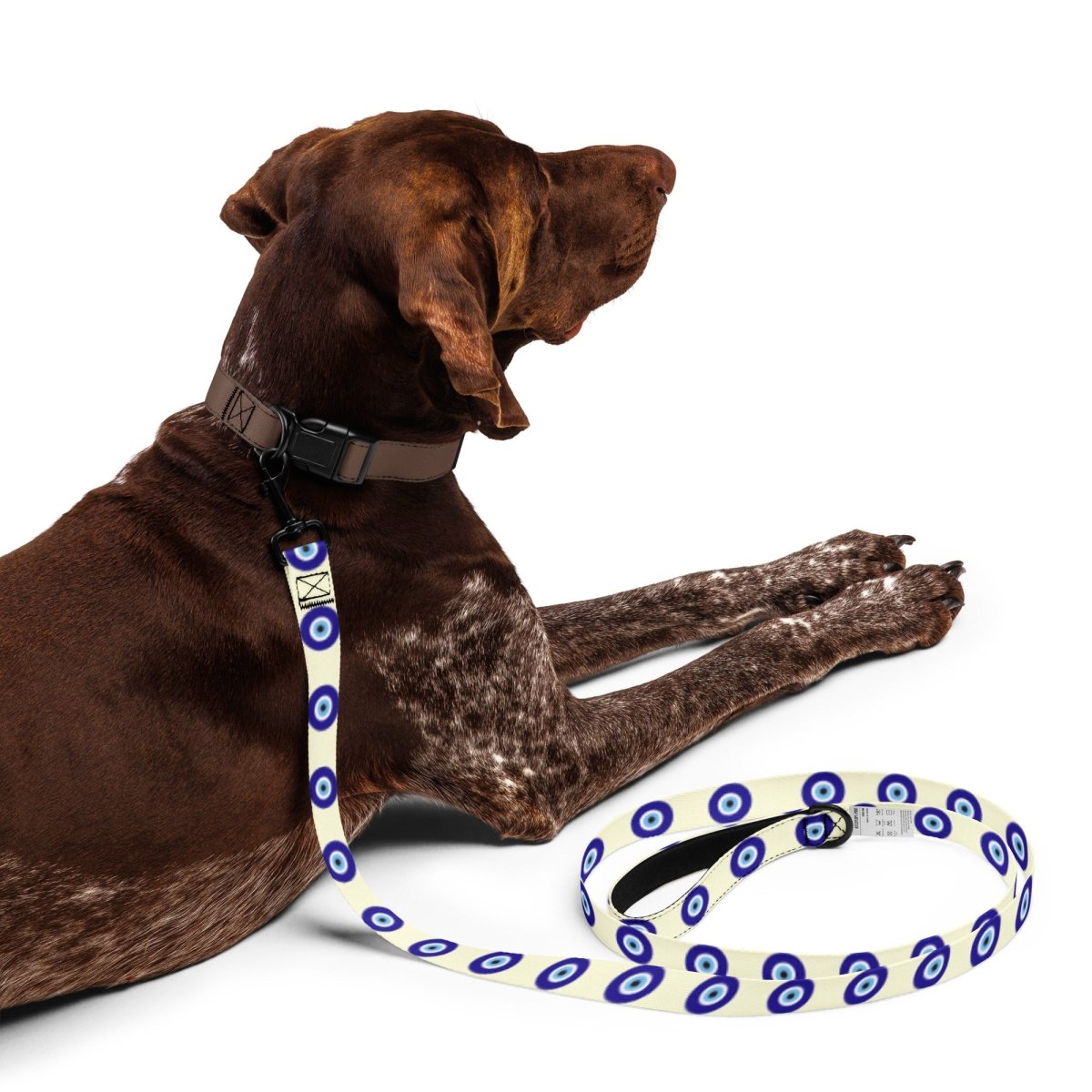 Evil Eye Dog Leash (Cream) — Pup Protection & Padded Comfort - Infinity Dog