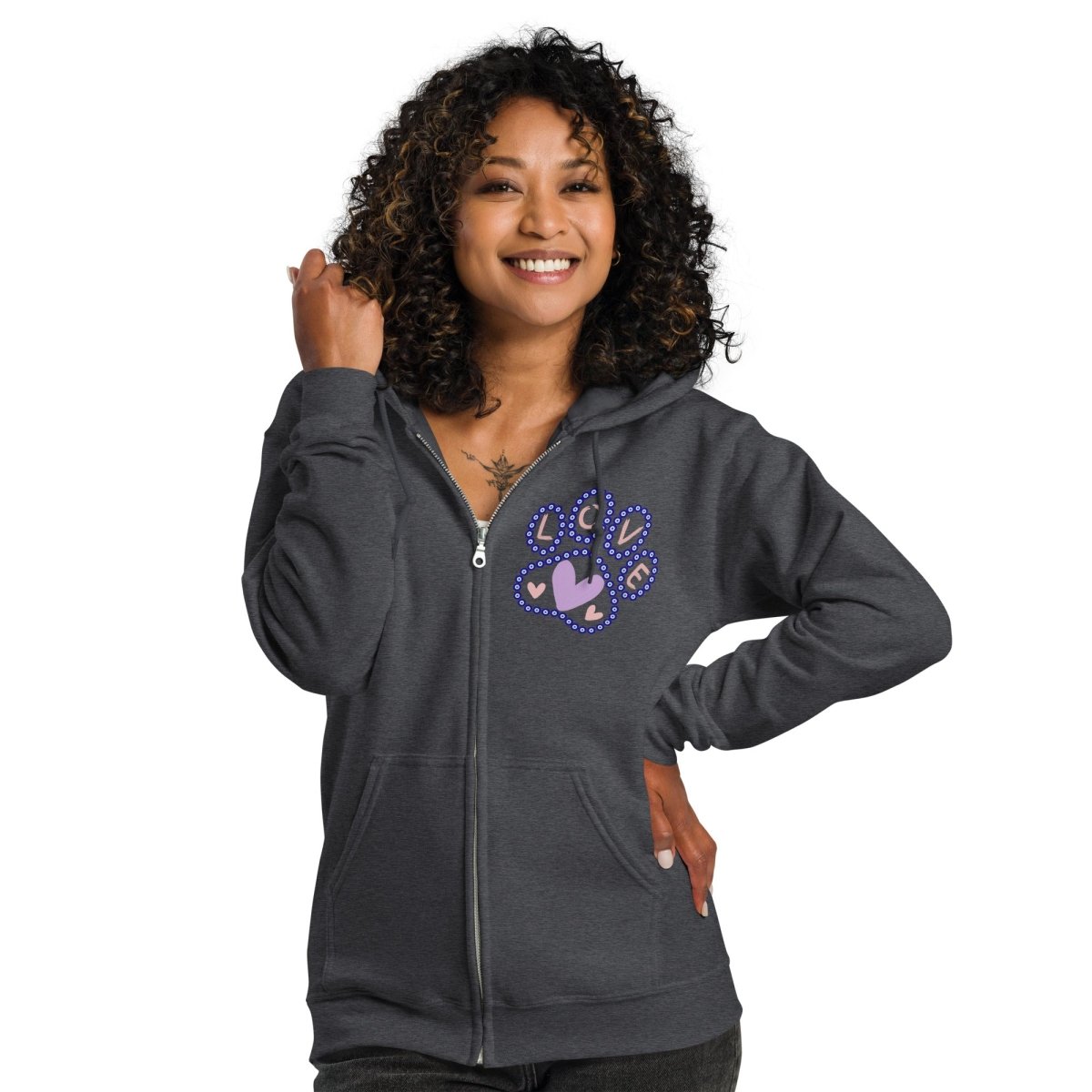 Evil Eye Love Dogs Zip Hoodie - Cool Gear Pro