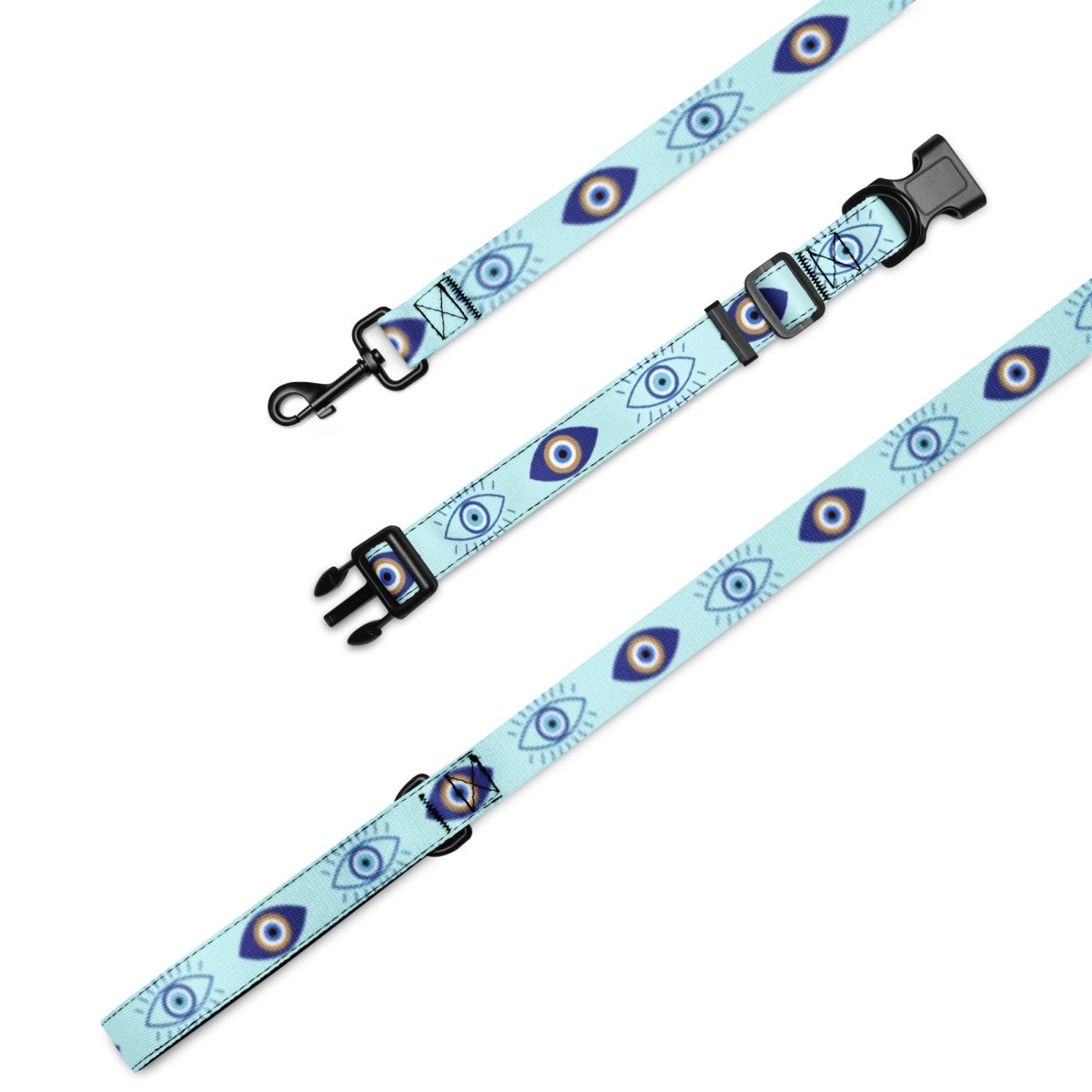 Evil Eye Stylish Dog Collar & Leash - Blue - Cool Gear Pro