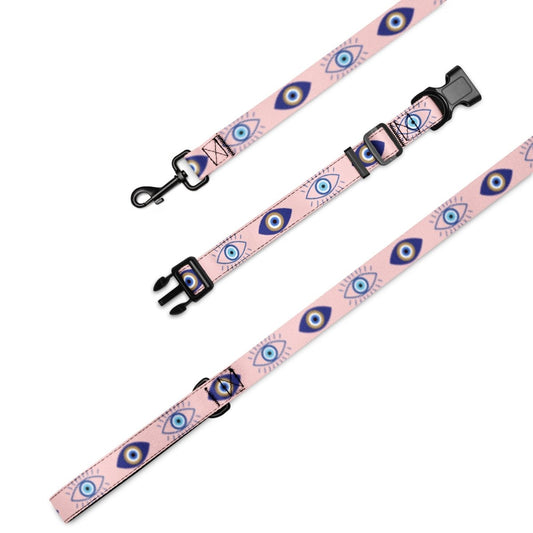 Evil Eye Stylish Dog Collar & Leash - Pink - Cool Gear Pro
