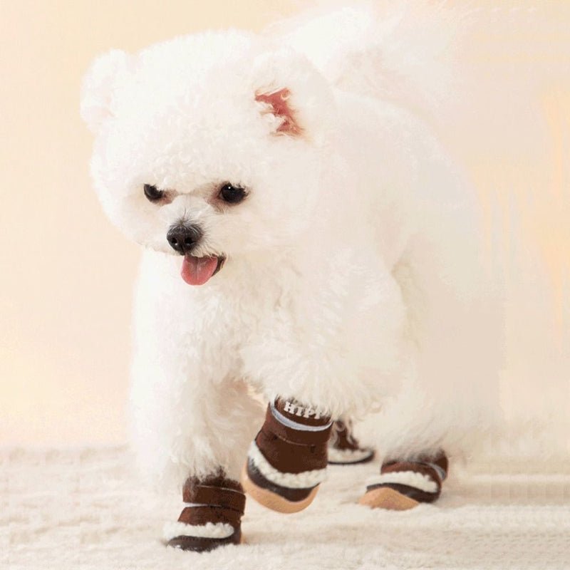 Fuzzy Suede Winter Dog Boots - Infinity Dog