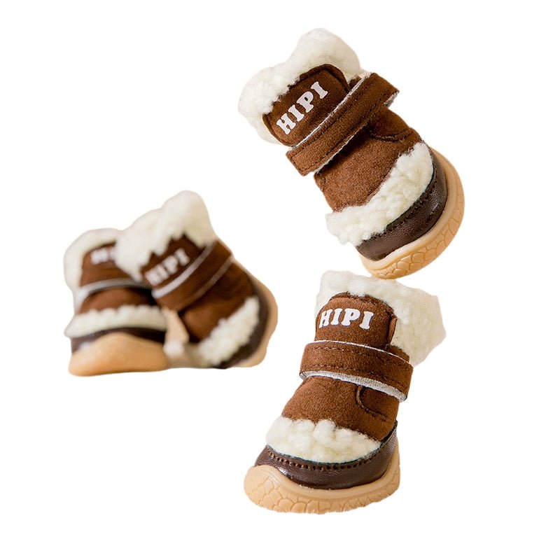 Fuzzy Suede Winter Dog Boots - Infinity Dog