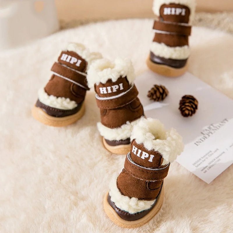 Fuzzy Suede Winter Dog Boots - Infinity Dog