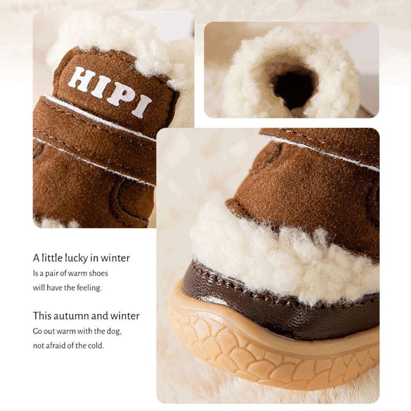 Fuzzy Suede Winter Dog Boots - Infinity Dog
