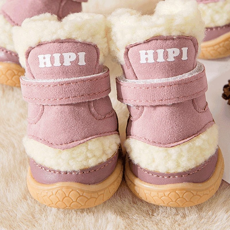 Fuzzy Suede Winter Dog Boots - Infinity Dog