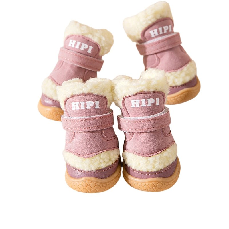 Fuzzy Suede Winter Dog Boots - Infinity Dog