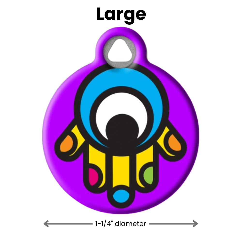 Hamsa Hand Evil Eye Dog ID Tag - Infinity Dog
