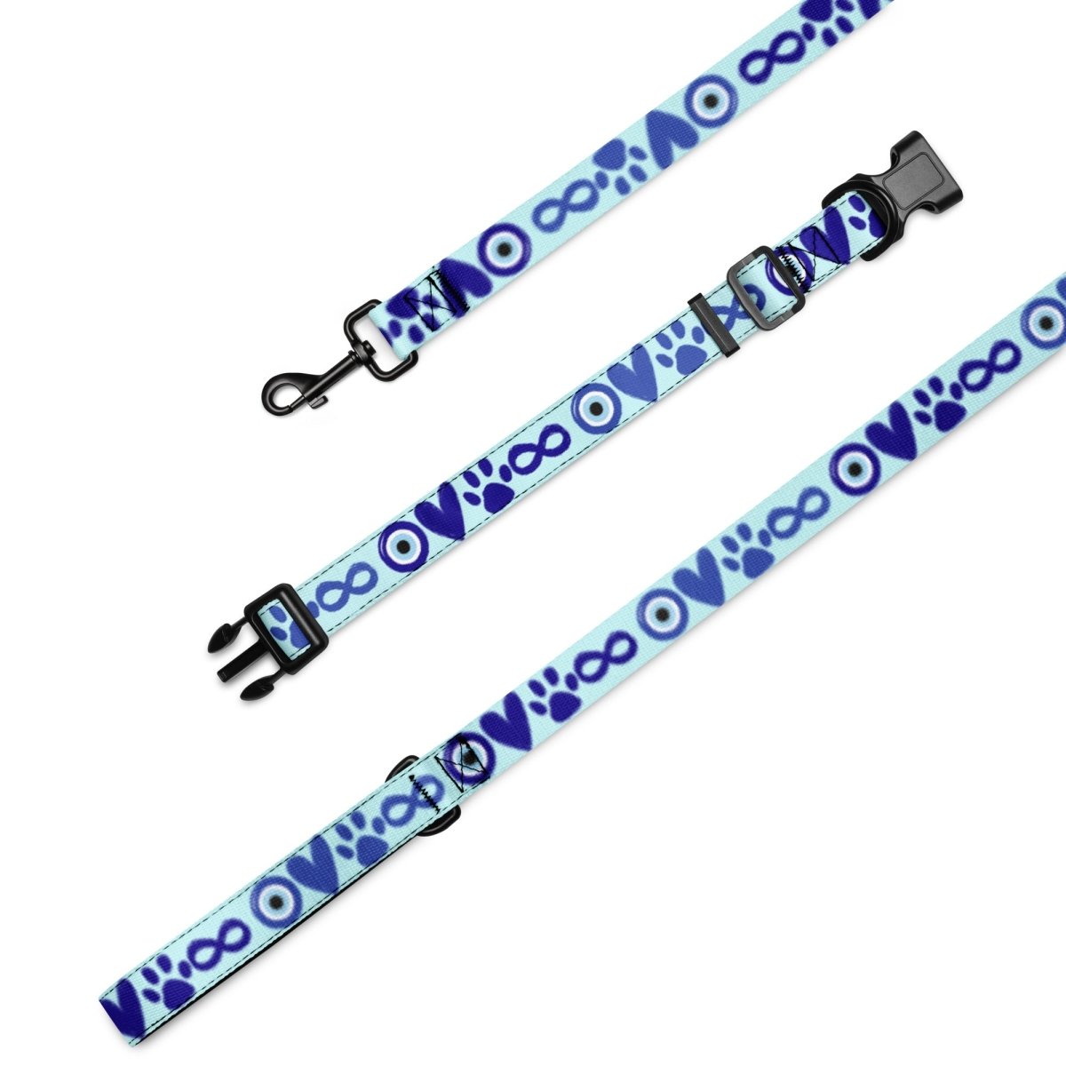 I Love Dogs to Infinity Leash & Collar - Blue - Cool Gear Pro