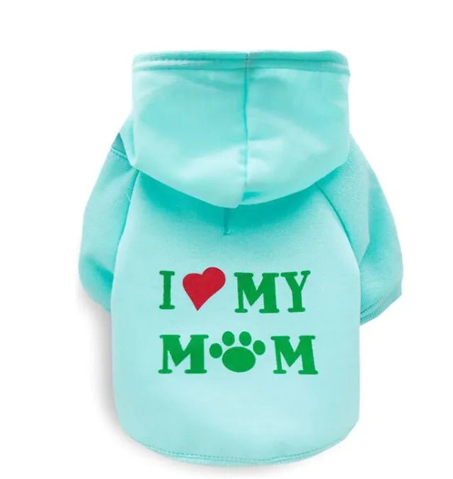 I Love My Mom Fleece Dog Hoodie - Infinity Dog