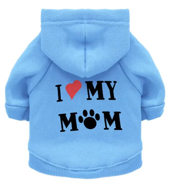 I Love My Mom Fleece Dog Hoodie - Infinity Dog