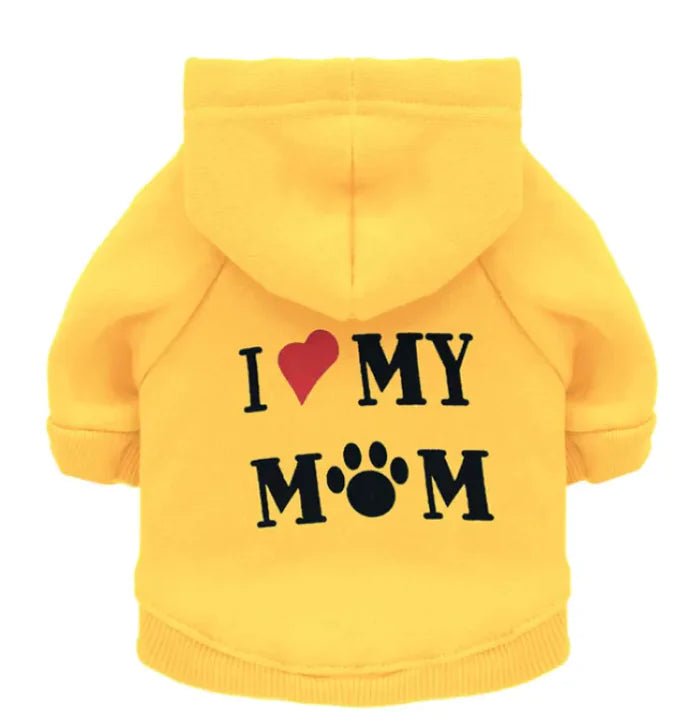 I Love My Mom Fleece Dog Hoodie - Infinity Dog