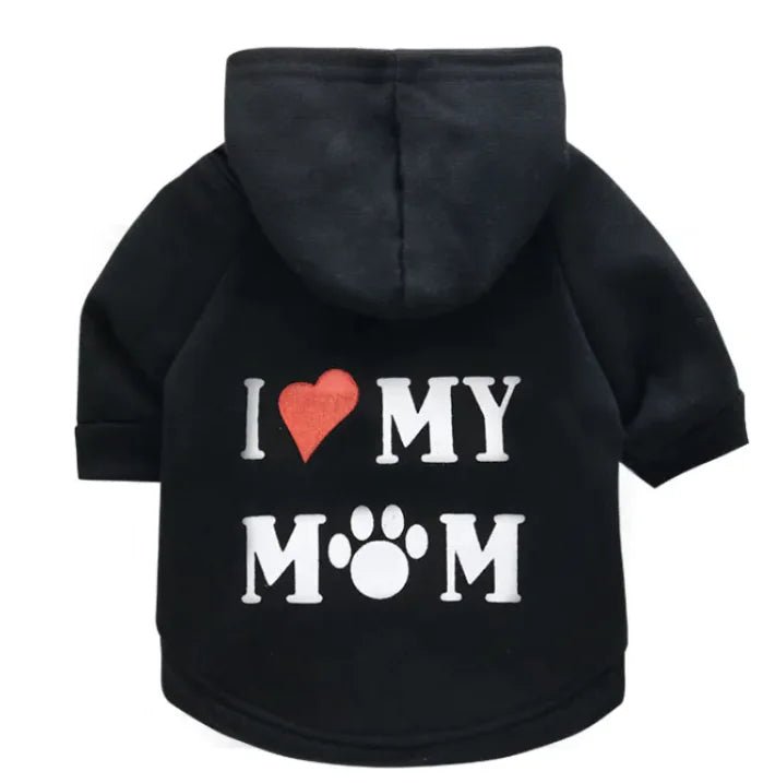 I Love My Mom Fleece Dog Hoodie - Infinity Dog