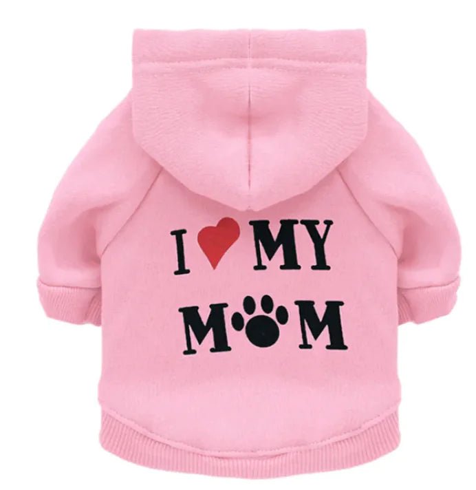 I Love My Mom Fleece Dog Hoodie - Infinity Dog