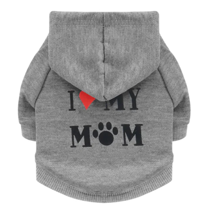 I Love My Mom Fleece Dog Hoodie - Infinity Dog