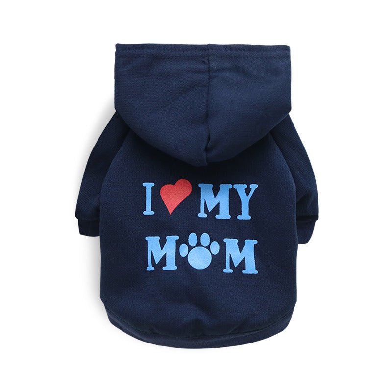 I Love My Mom Fleece Dog Hoodie - Infinity Dog