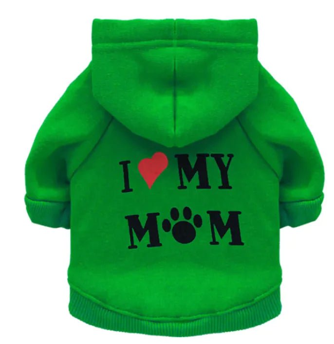 I Love My Mom Fleece Dog Hoodie - Infinity Dog