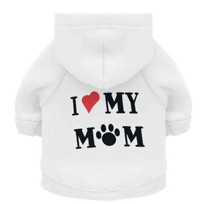 I Love My Mom Fleece Dog Hoodie - Infinity Dog