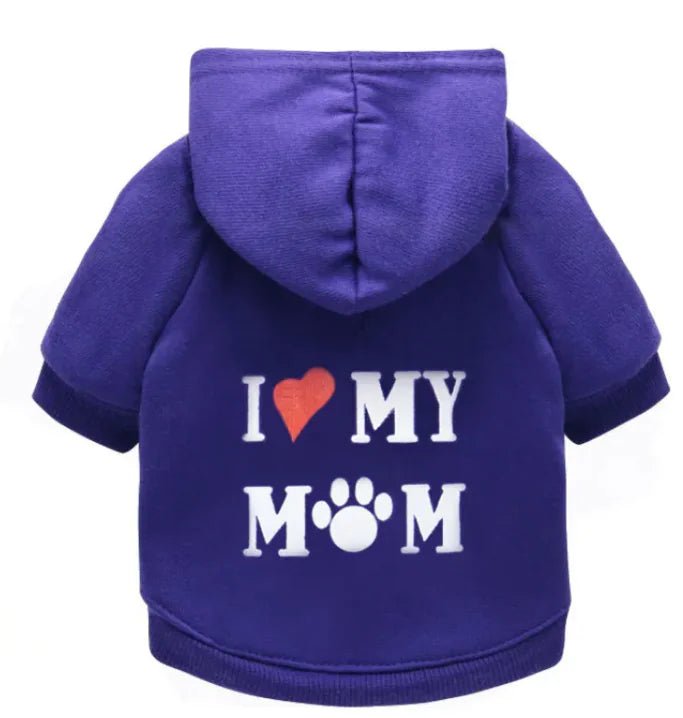I Love My Mom Fleece Dog Hoodie - Infinity Dog