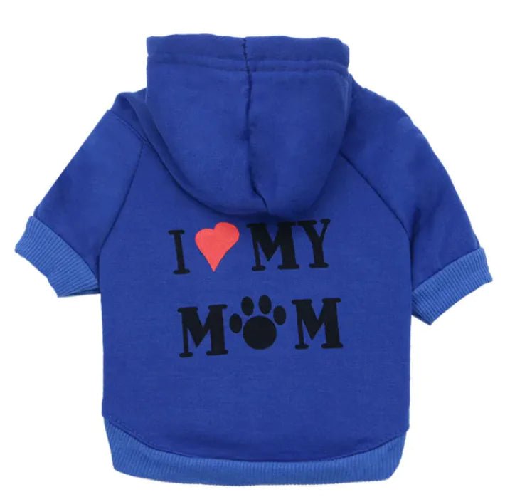 I Love My Mom Fleece Dog Hoodie - Infinity Dog