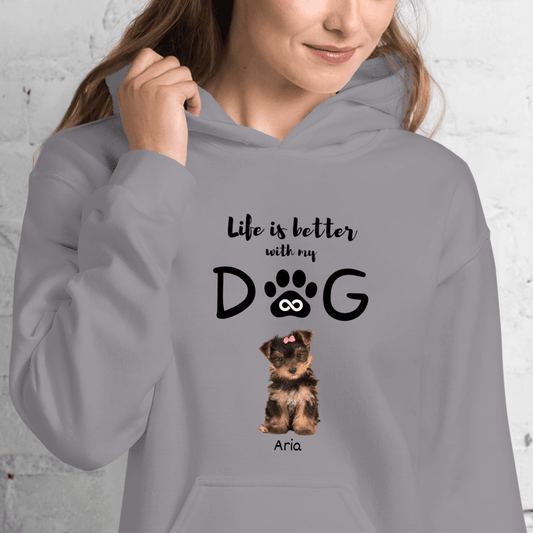 Life Is Better With My Dog Customizable Hoodie - Cool Gear Pro